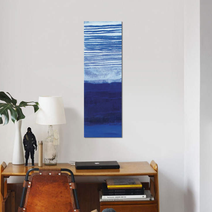 « mossy rock i », impression sur toile, H 26 po x l 26 po x P 1,5 po, Toile avec cadre noir, Blanc