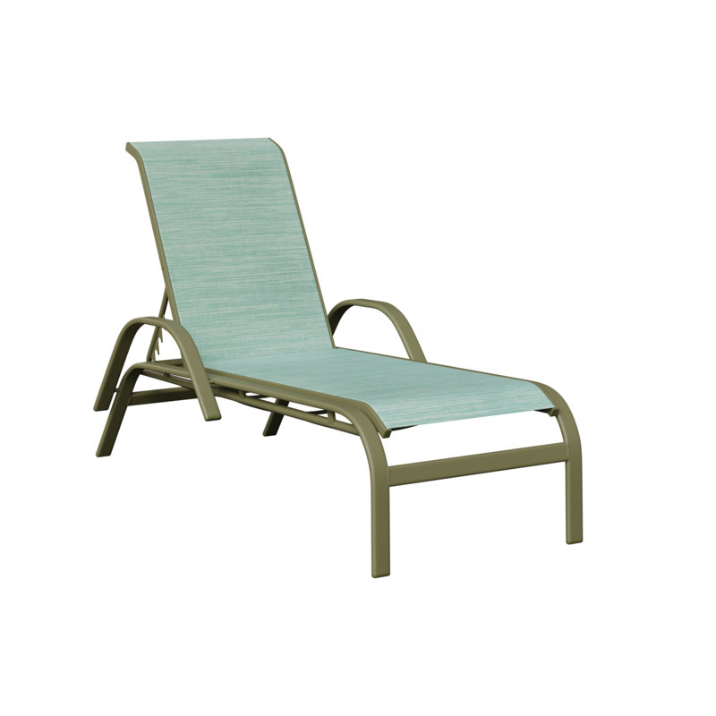 Chaise longue berge en aluminium sauge vert Berlin, Bleu clair, Vert sauge