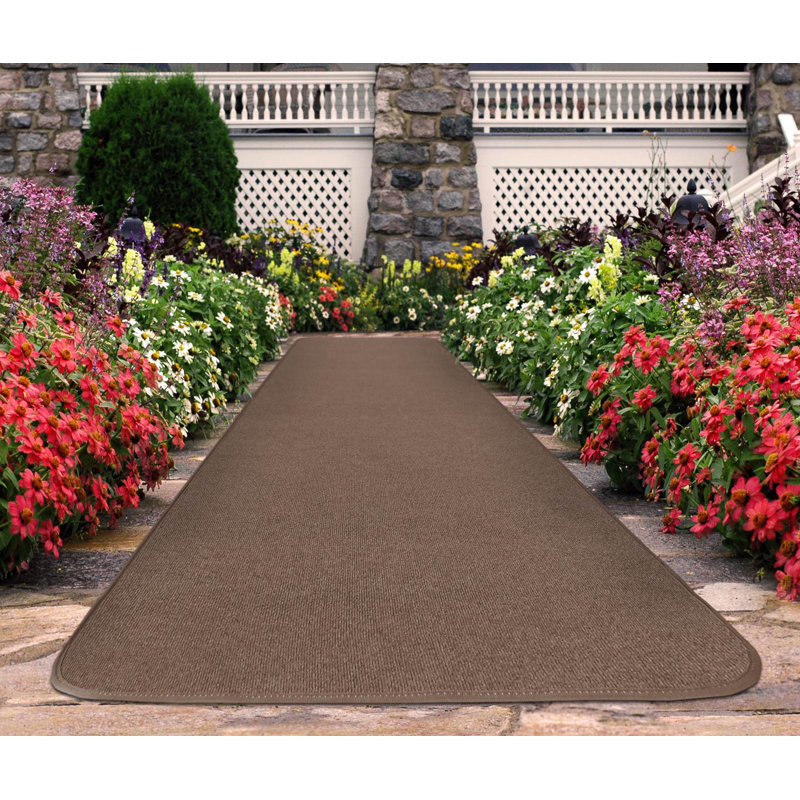 House, Home and More Outdoor Carpet Runner - Brown, Runner 3' x 10'
