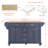 Kitchen Island With Rubber Wood Countertop-598838169
