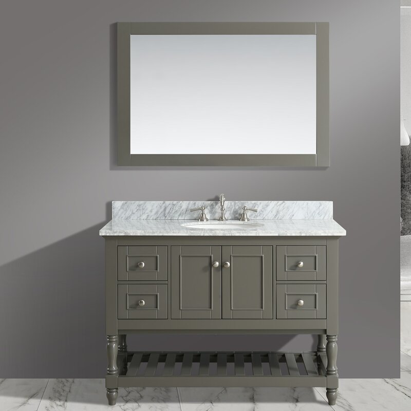 Charlton Home® Mccombs 48'' Single Bathroom Vanity with Marble Top with ...