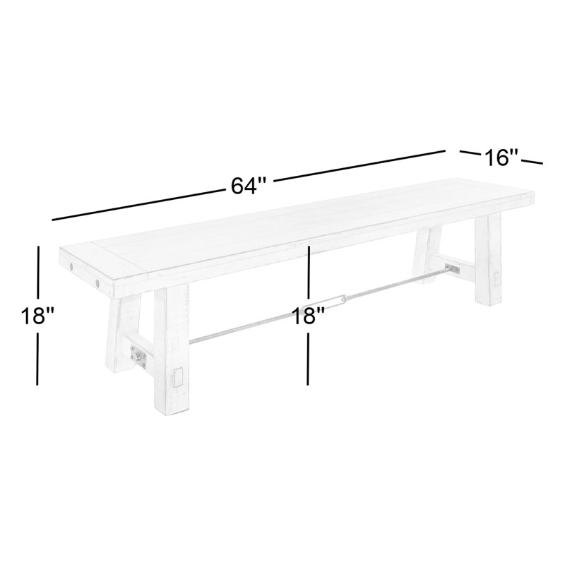 Hardin Solid Wood Bench, Black