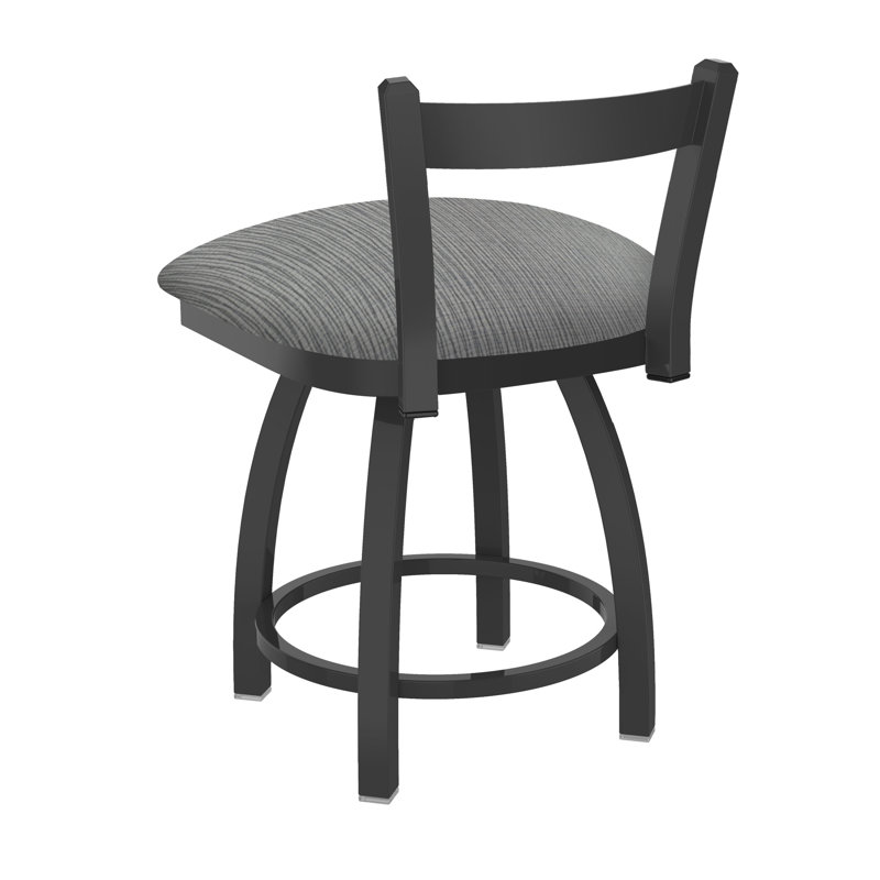 Tabouret de coiffeuse en métal Catalina, Étain, Tissu-graphique alpin