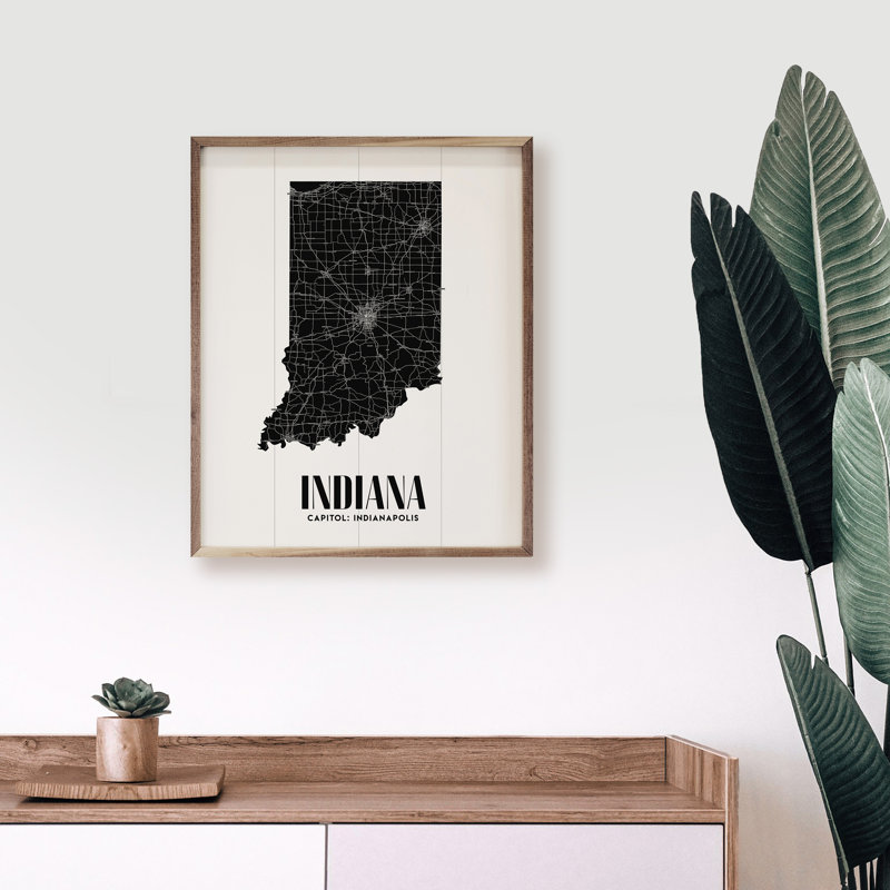 Indiana State Print, 16" W x 20" H