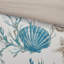 Ensemble d'édredon en satin de coton 7 pièces, très grand californien (compatible avec très grand lit), motif de coquillages de côtes turquoise, certifié hypoallergénique et Oeko-Tex, ensemble de literie lavable à la machine