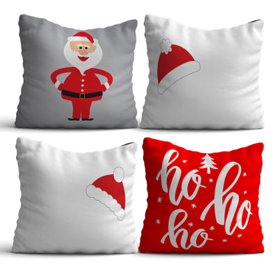 Premium Cushion Set (4 Pieces), 17.0 x 17.0 Inches, 50% Cotton / 50% Polyester | Machine Washable, Digital Print Design | Soft & Durable, Perfect for Living Room, Patio, and Bedroom Decor