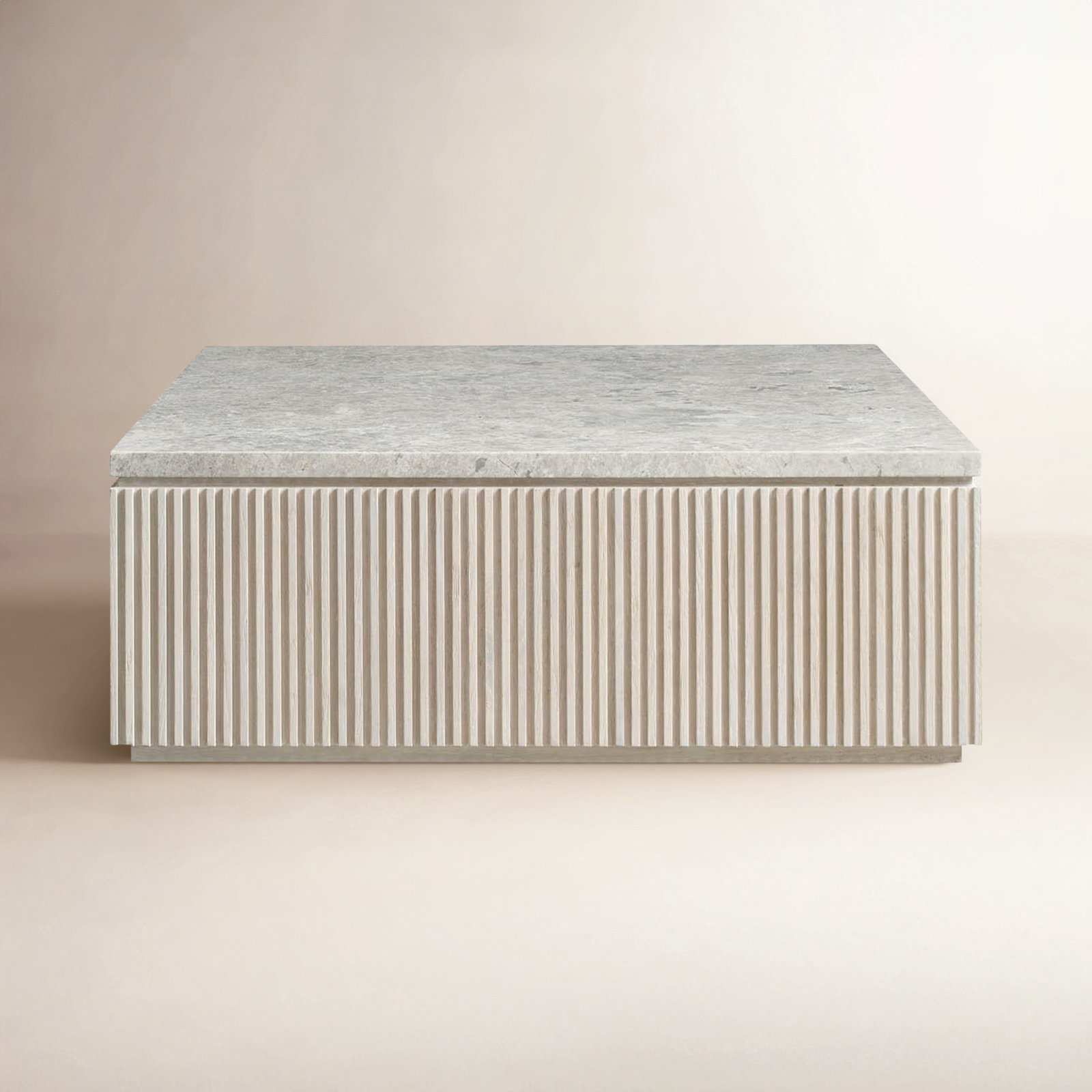 Greta 42" Stone Oak Coffee Table, White Oak
