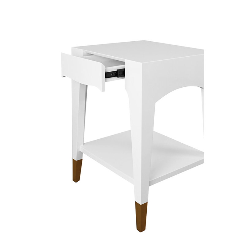 Solid Wood End Table, 29.5" H x 20"W x 18"D, White