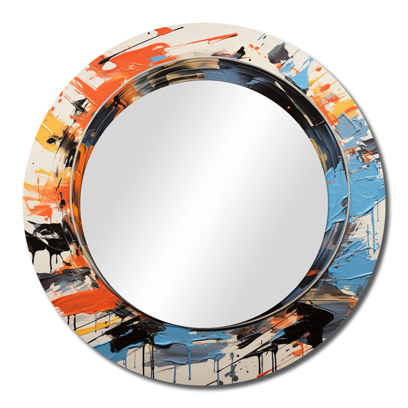 Vinyle Fusion - miroir mural décoratif disques vinyle, grand miroir rond moderne, impression d'art en métal, 23 po x 23 po