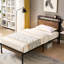Twin Size Metal Bed Frame With Wooden Head And Foot - Utility, Box Spring Not Required, Under Storage Place, Effortless Assembly, Black/brown Platform Ends Functionality, Demanded, Under Option,
