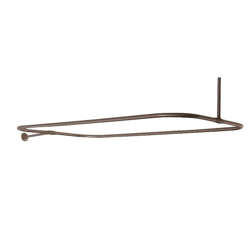54'' D-Shaped Shower Curtain Rod, Brushed Nickel