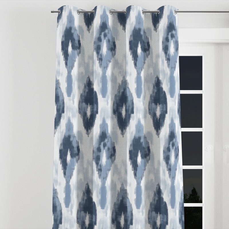 Rideaux modernes pour chambre à coucher - Rideau à œillets scandinave Baljit - 1 panneau, L 52 po x L 84 po, Œillets argentés