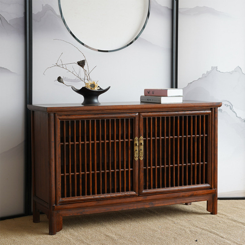 Nouveau cabinet d'appoint minimaliste de style chinois, Noyer