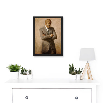 Shikler Official Portrait US President John Kennedy JFK - Single Picture Frame Painting on Canvas