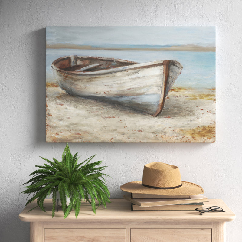 Whitewashed Boat I by Ethan Harper - Painting, 61cm H x 91cm W, Wrapped Canvas