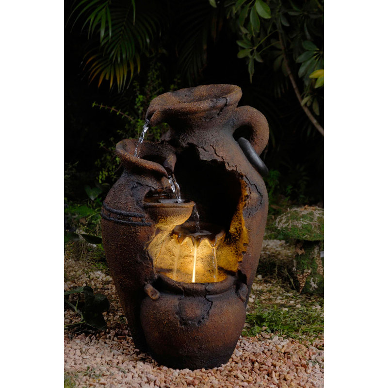 Hertford Hand Crafted Weather Resistant Floor Fountain with Light