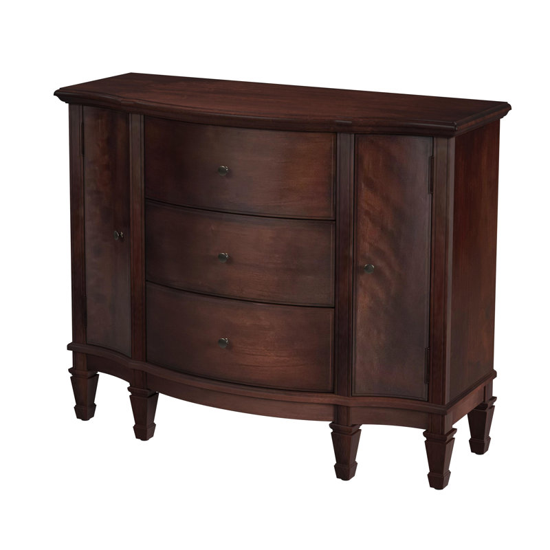 Armoire d'appoint 3 tiroirs 2 portes Arisai, Cerise foncée