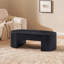 Table basse ovale de style Mid-Century moderne avec tiroir et panneau de fibres à densité moyenne noir de jais, largeur de 51,18 pouces