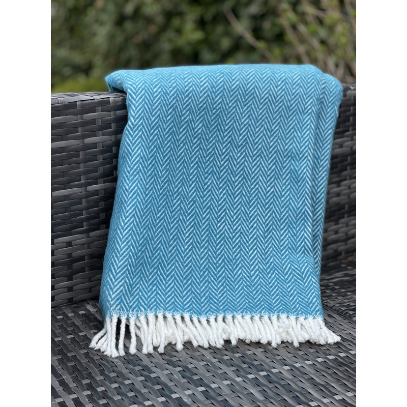 Jeté Slanted, Bleu sarcelle à chevrons