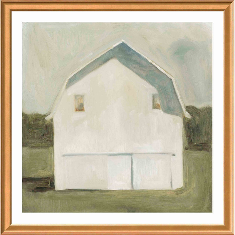 «Serene Barn VI» par Emma Scarvey - peinture encadrée, Or antique, H 36,86 po x l 36,86 po x P 0,85 po