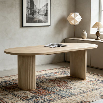Oval Dining Table Double Pedestal