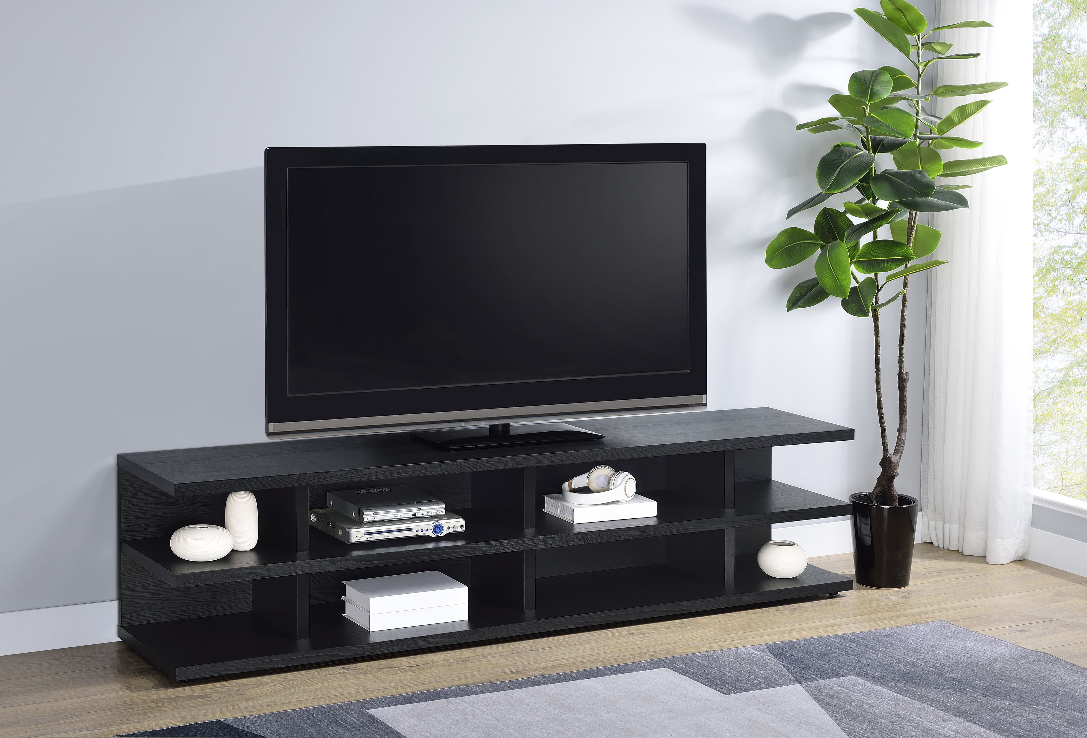 Ebern Designs Cartmill 78-Inch 2-Tier TV Stand Media Console & Reviews