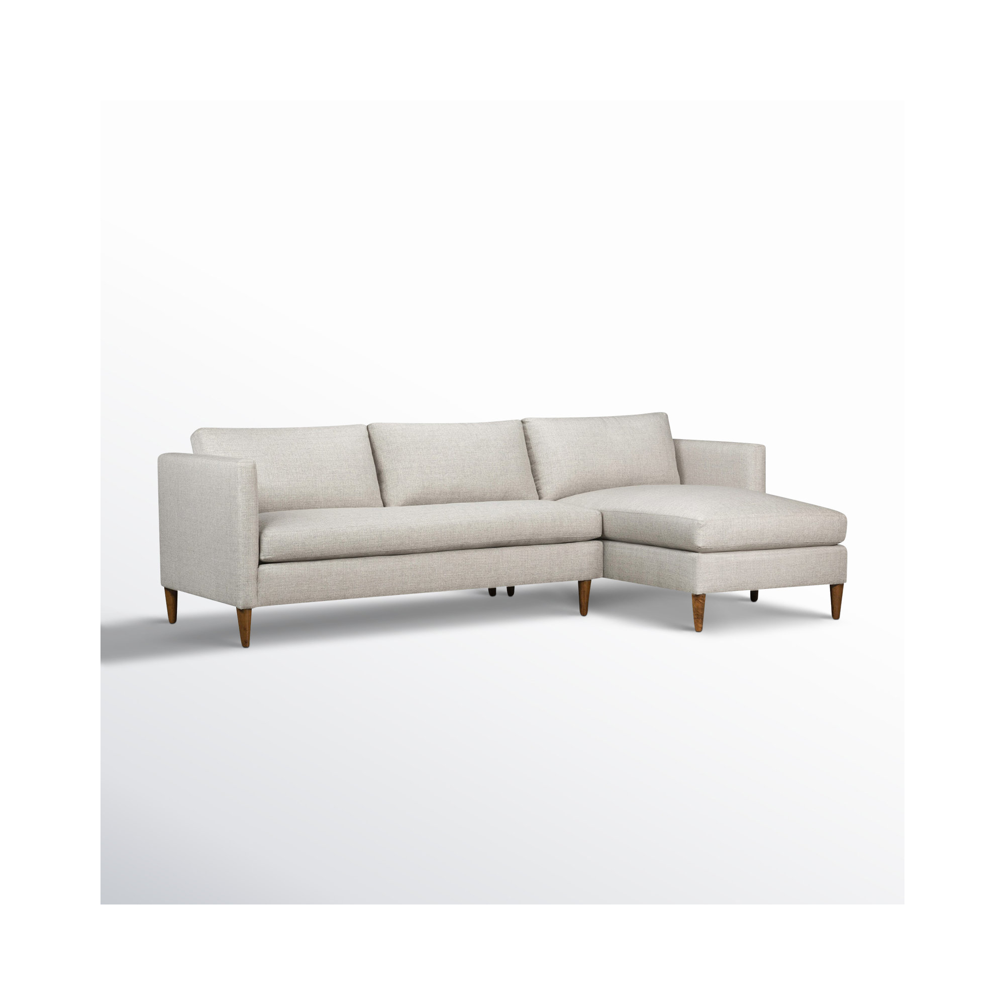 Clifford 2 - Piece Upholstered Custom Sectional, Turbo Ash Basketweave, Right Hand Facing