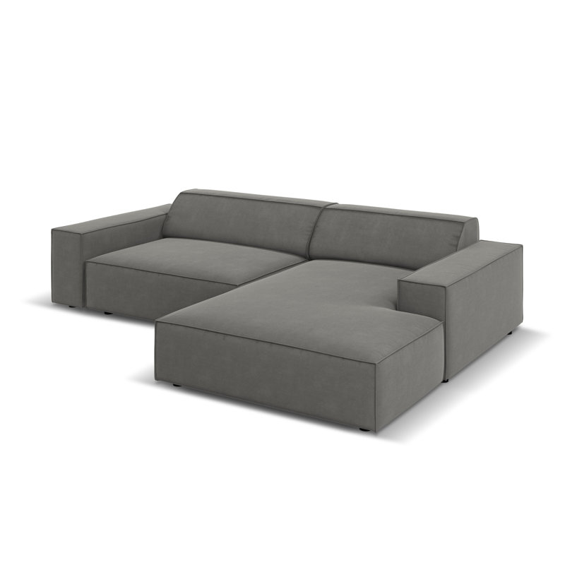 Jodie 3 Seater Corner Sofa, Grey, Right Hand Facing