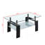 Table basse rectangulaire avec plateau et tablette en bois manufacturé