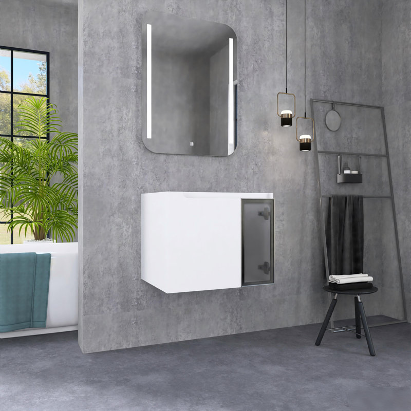 Base de meuble-lavabo mural simple 24 po avec portes à fermeture douce, 24"