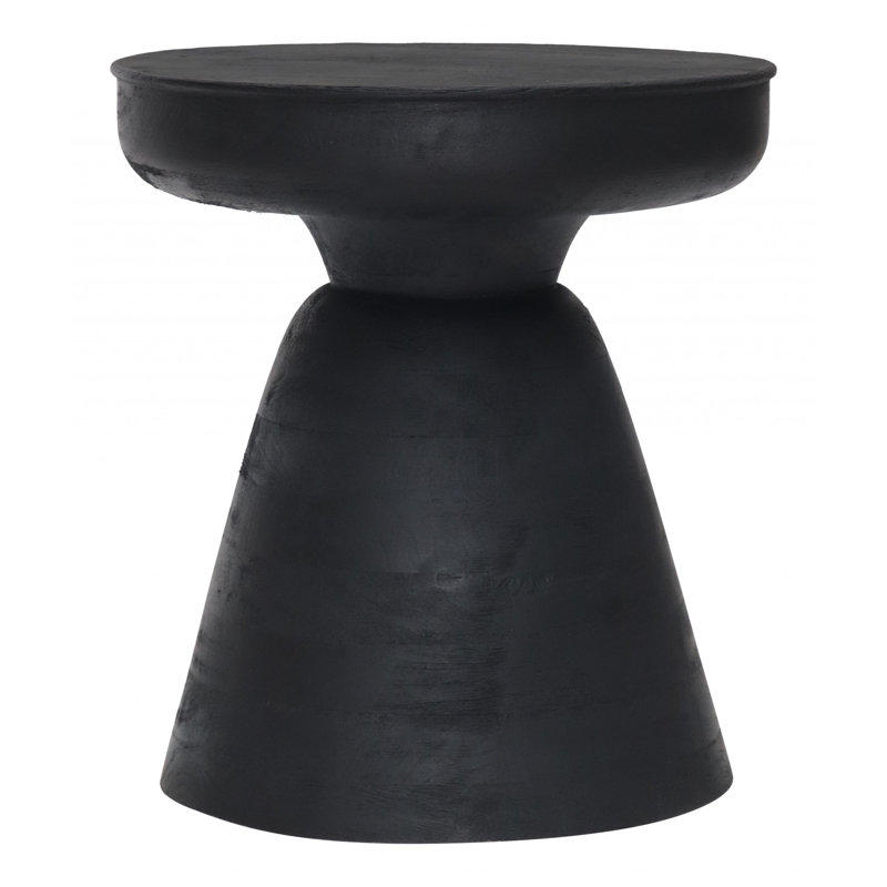 Table de bout cylindrique en bois massif de 18,1 po Emary