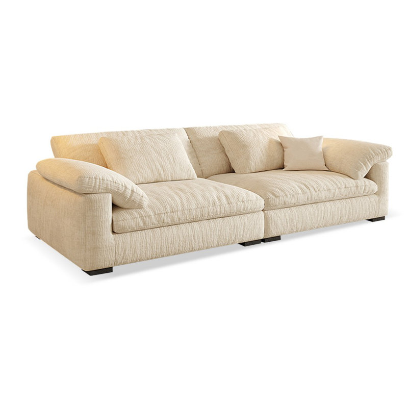 Canapé modulaire en chenille blanc, H 35,43 po x l 110,24 po x P 45,28 po