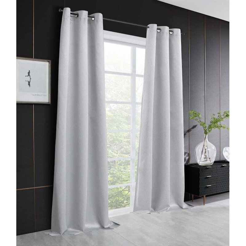 Paire de rideaux isolants avec œillets Mistretta, Argent, L 38 po x L 84 po