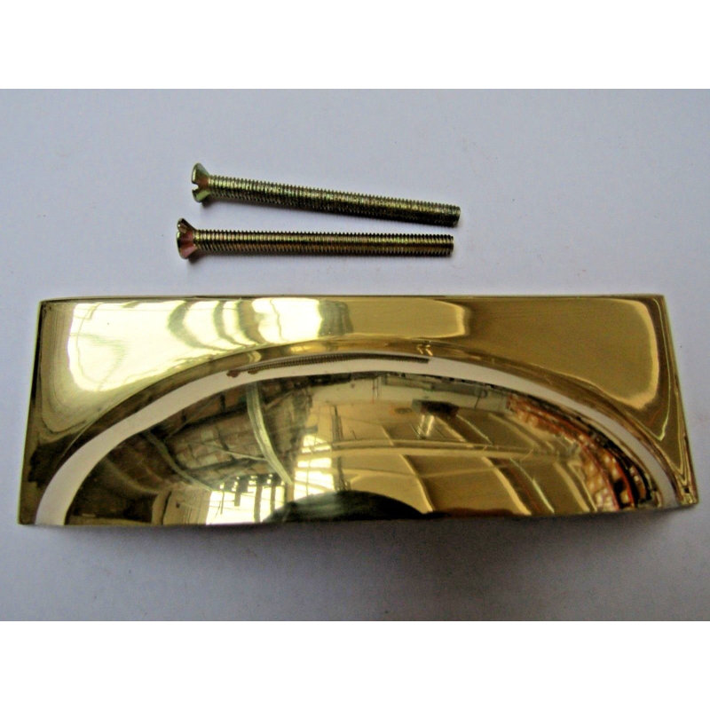 Rear Fix Rectangular Cup Pull Polished Chrome, Polished Brass, 95mm