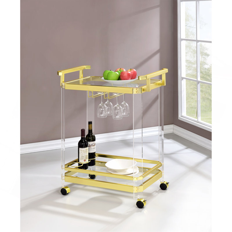 Aerin - Chariot de service avec roulettes - Or