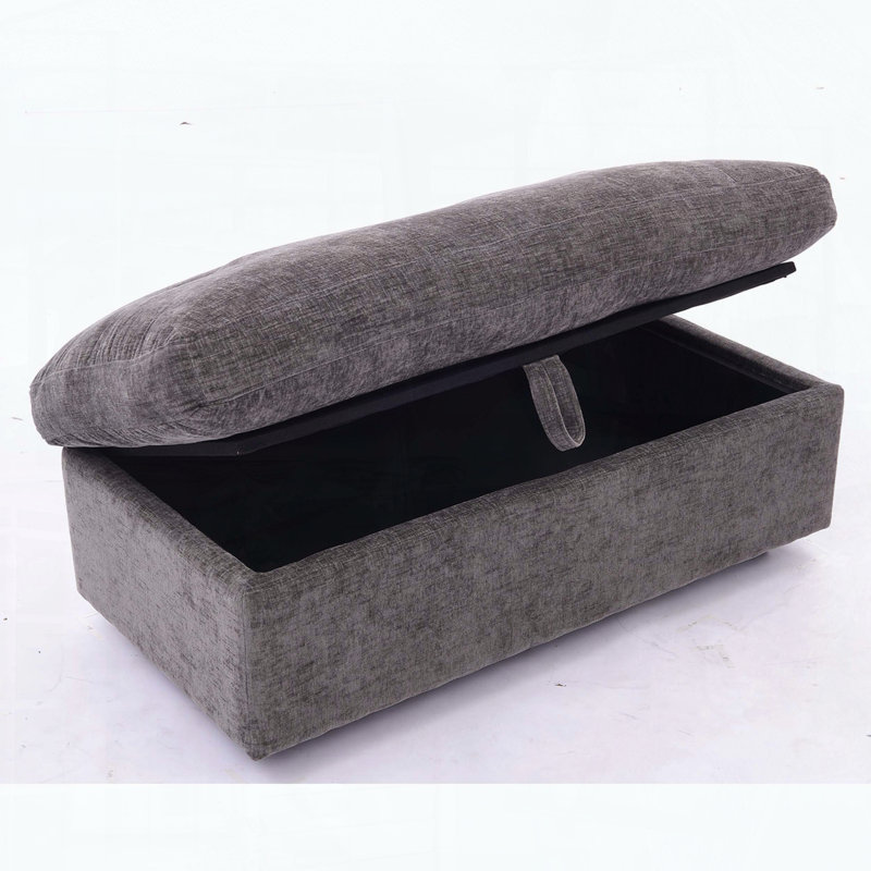 Canapé double inclinable avec charge USB et repose-pieds avec rangement, Gris