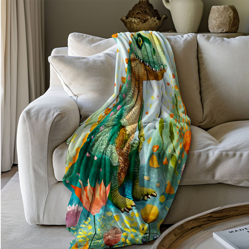 Mesozoic Masterpiece - 1 Piece Premium Sherpa Blanket, Lit simple