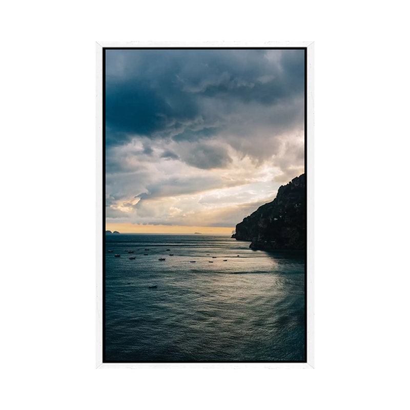 Stormy Positano VIII by Bethany Young - Print on Canvas, 66.04cm H x 45.72cm W x 3.81cm D, White Framed