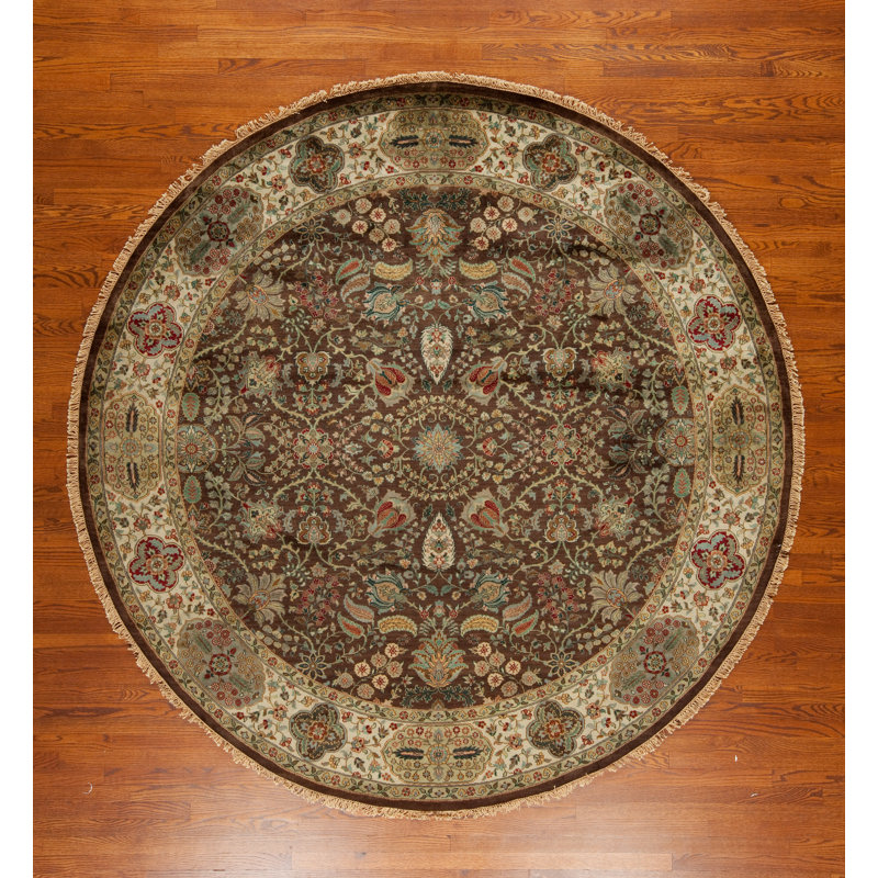 Golden Age Hand Knotted Wool Area Rug, Round 6'