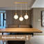 3 -Light Kitchen Island White Glass Pendant