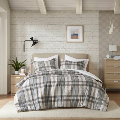 Plaid Duvet Cover Set Twin/Twin XL
