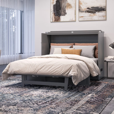 Commode escamotable Andriena avec matelas de 15 cm, rangement et chargeur intégré