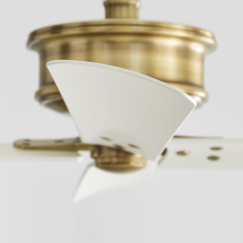 Downrod Ceiling Fan, Hand Rubbed Brass
