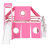 Celestia Castle House Loft Bed With Storage Stairs, Slide and Tent-109025634-109025636