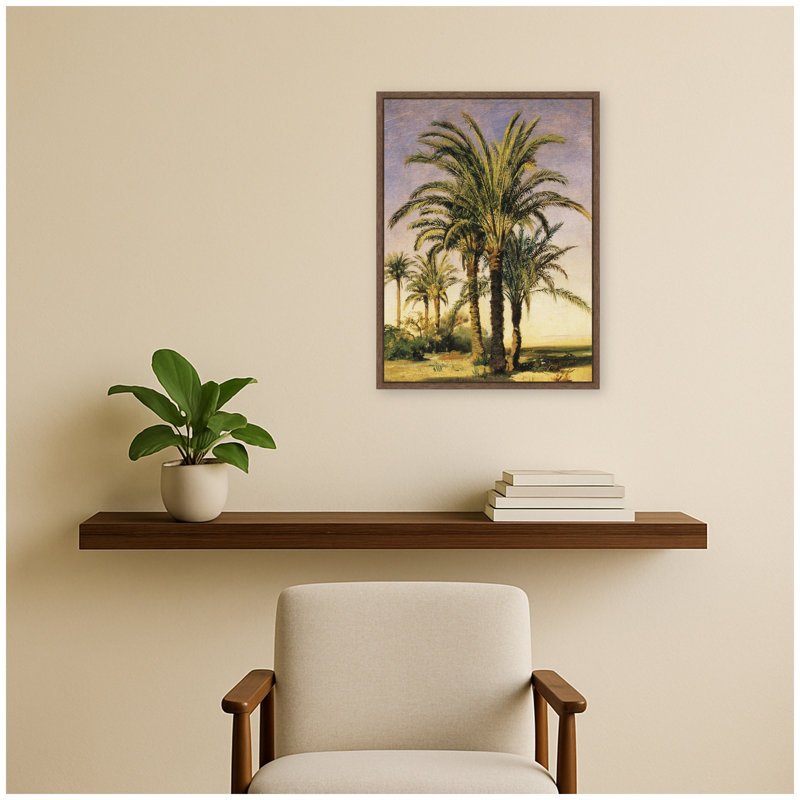«Palm Trees 1833 Prosper Marihat» par Nostalgia Prints, reproduction d'art sur toile encadrée