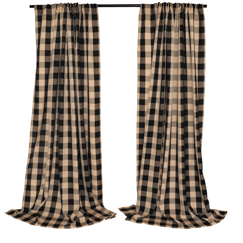 Chestermere Semi Sheer Curtain Single Panel, 56" W x 72" L, Black/Tan