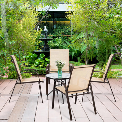 Premium All-Weather Wicker Outdoor Dining Armchair with Cushion