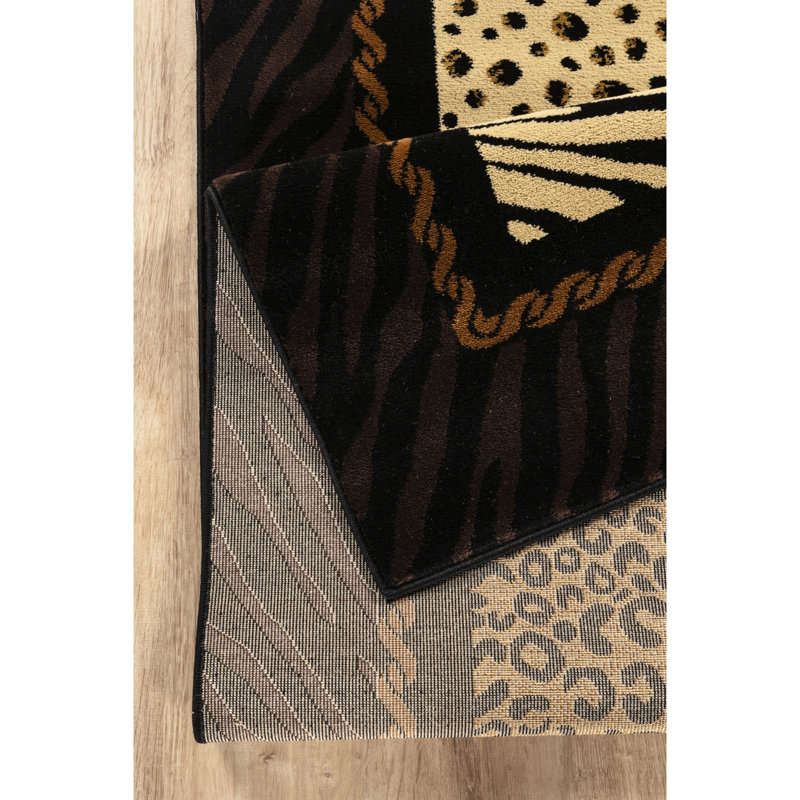 2 Ft. 7 In. By 3 Multi Animal Print Runner Rug, Express Fierce With Tiger, Leopard, Zebra Designs, Soft And , & Pet Safe