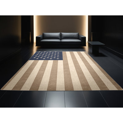 Soft Plush Fabiano July 4Th Modern & Contemporary Abstract Area Rug in Grey – Grey Binding