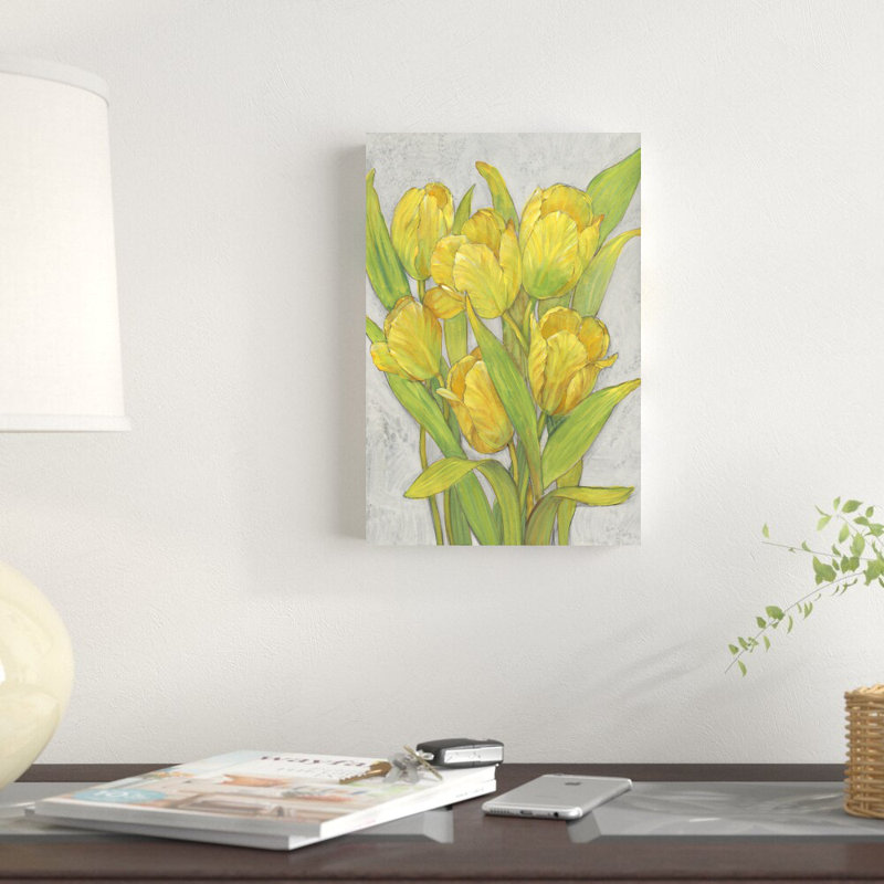 Tulipes jaunes I, H 12 po x l 8 po
